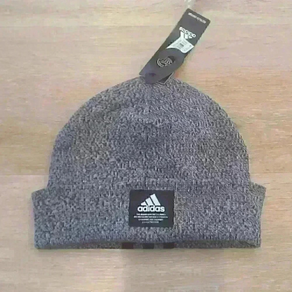 Adidas grey and black beenie hat - Picture 1 of 2